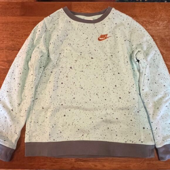 Nike Kids Mint Green Gray Splatter Print Sweatshirt M Unisex - Picture 3 of 6